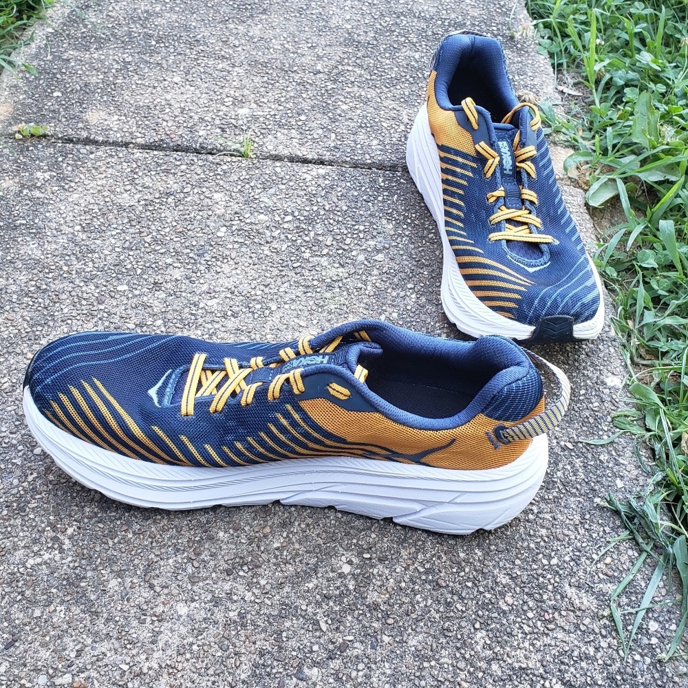 Hoka One One Men's Athletic Shoes - Navy and Gold